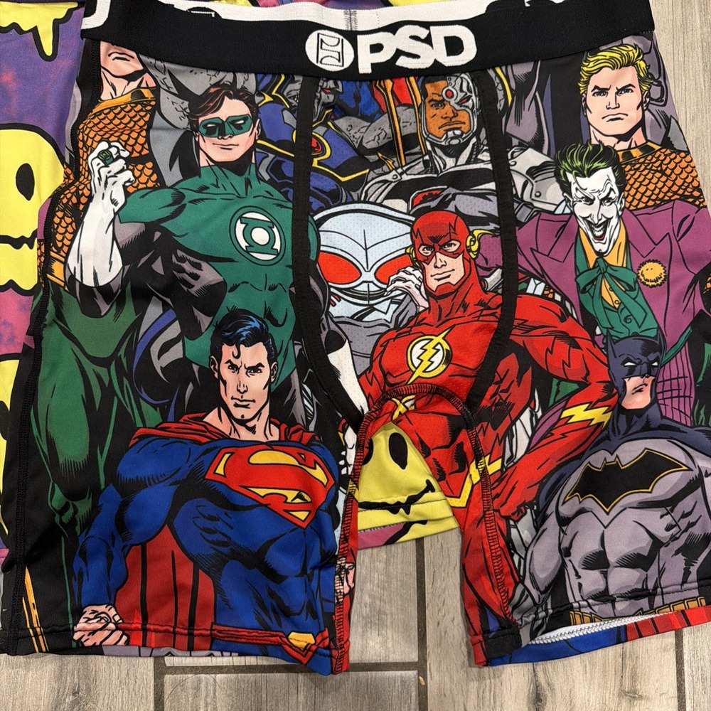 PSD  Boxer Brief Compression Shorts Mens DC Batman Superman Green Lantern NWOT